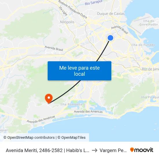 Avenida Merití, 2486-2582 | Habib's Largo Do Bicão to Vargem Pequena map
