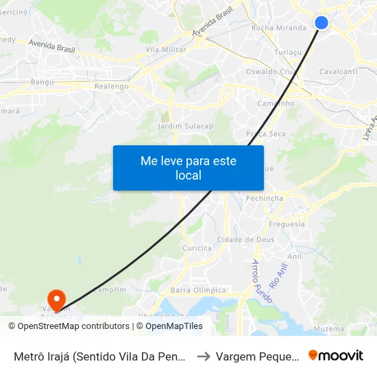 Metrô Irajá (Sentido Vila Da Penha) to Vargem Pequena map