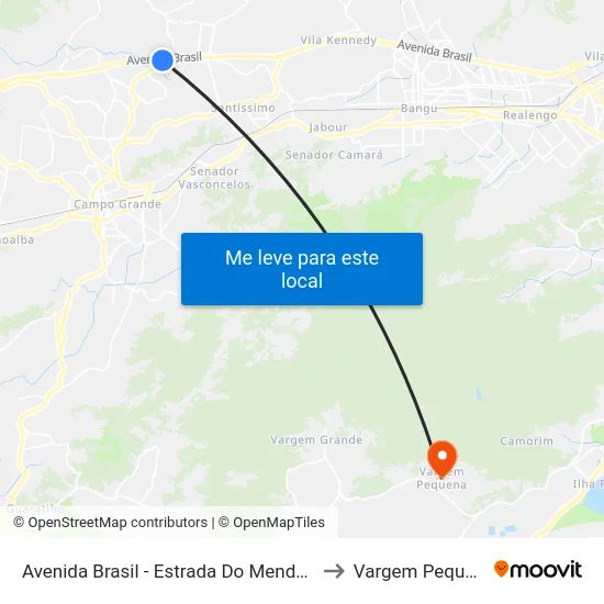 Avenida Brasil - Estrada Do Mendanha to Vargem Pequena map