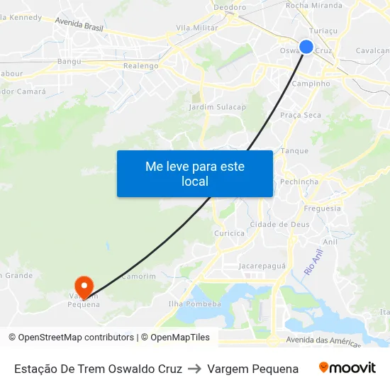Estação De Trem Oswaldo Cruz to Vargem Pequena map