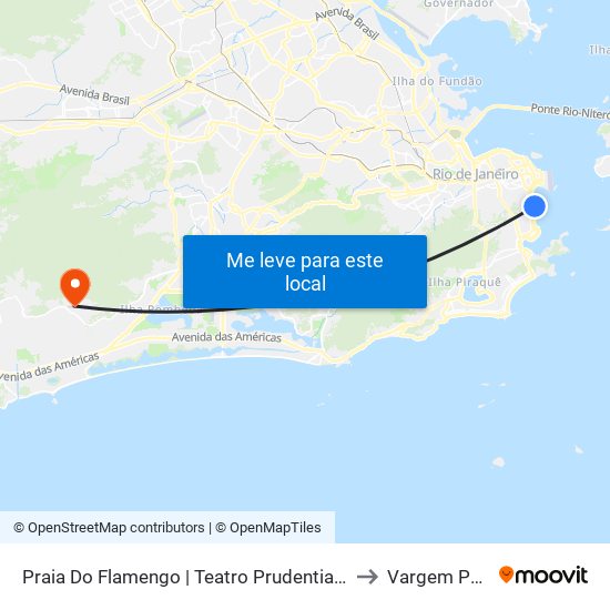 Praia Do Flamengo | Teatro Prudential (Adolpho Bloch) to Vargem Pequena map