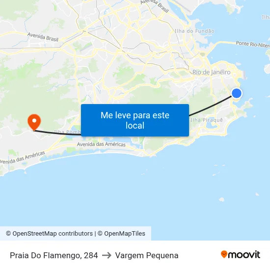 Praia Do Flamengo, 284 to Vargem Pequena map