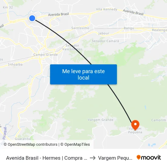 Avenida Brasil - Hermes | Compra Fácil to Vargem Pequena map