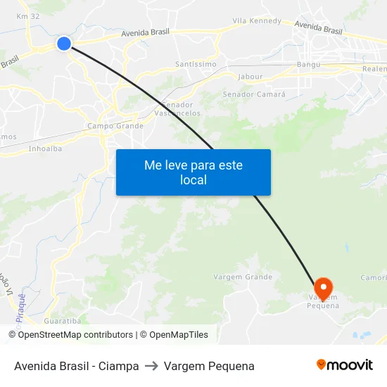 Avenida Brasil - Ciampa to Vargem Pequena map
