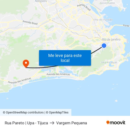 Rua Pareto | Upa - Tijuca to Vargem Pequena map