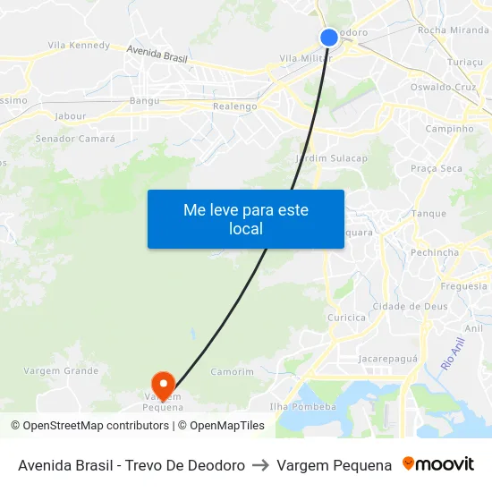 Avenida Brasil - Trevo De Deodoro to Vargem Pequena map