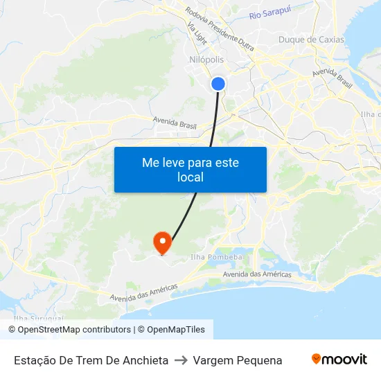 Estação De Trem De Anchieta to Vargem Pequena map