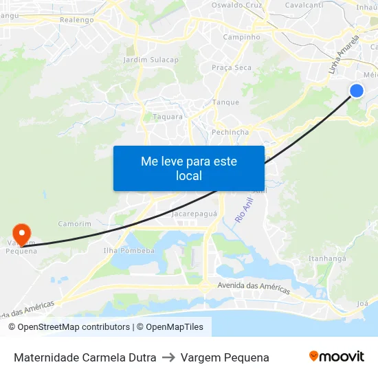 Maternidade Carmela Dutra to Vargem Pequena map