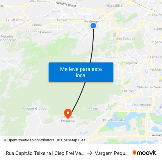 Rua Capitão Teixeira | Ciep Frei Veloso to Vargem Pequena map