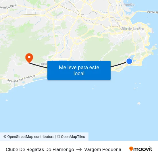 Clube De Regatas Do Flamengo to Vargem Pequena map