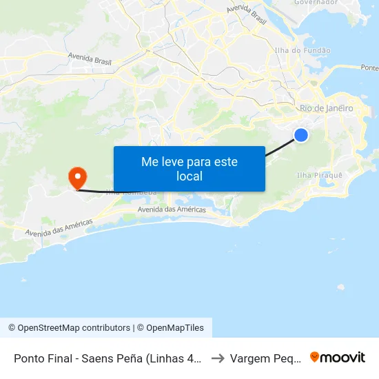 Ponto Final - Saens Peña (Linhas 409 E 416) to Vargem Pequena map