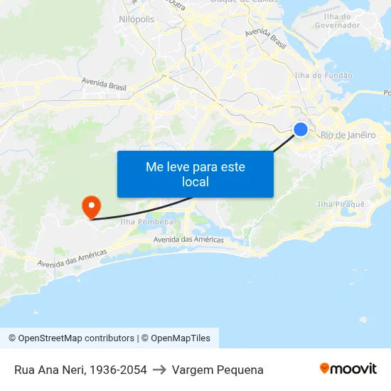 Rua Ana Neri, 1936-2054 to Vargem Pequena map