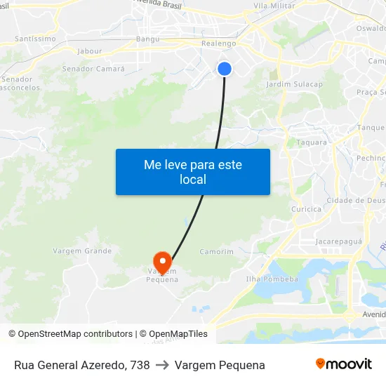 Rua General Azeredo, 738 to Vargem Pequena map