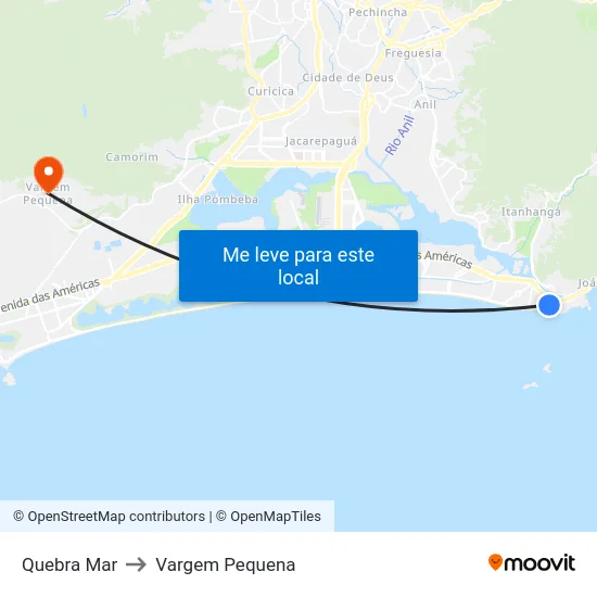 Quebra Mar to Vargem Pequena map