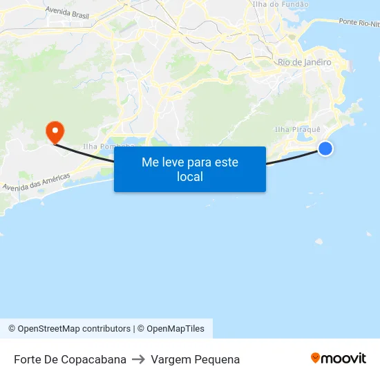 Forte De Copacabana to Vargem Pequena map