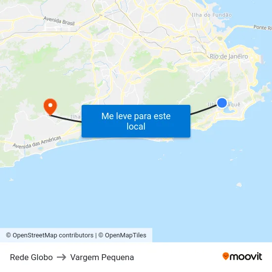 Rede Globo to Vargem Pequena map