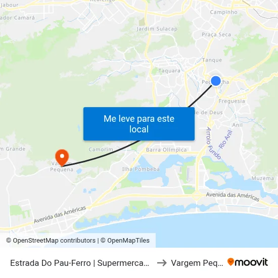Estrada Do Pau-Ferro | Supermercado Princesa to Vargem Pequena map