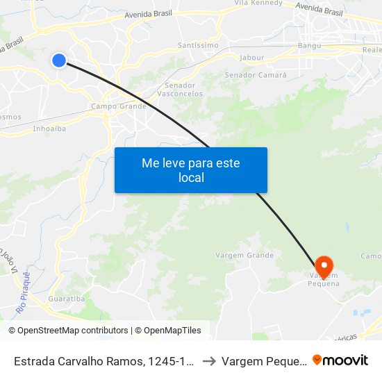 Estrada Carvalho Ramos, 1245-1347 to Vargem Pequena map