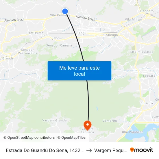 Estrada Do Guandú Do Sena, 1432-1456 to Vargem Pequena map