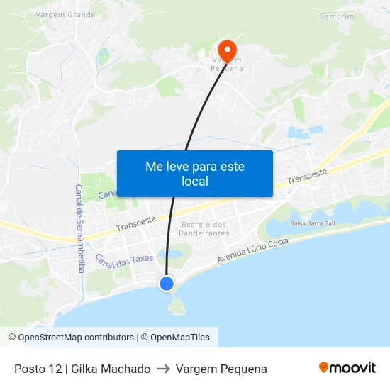Posto 12 | Gilka Machado to Vargem Pequena map
