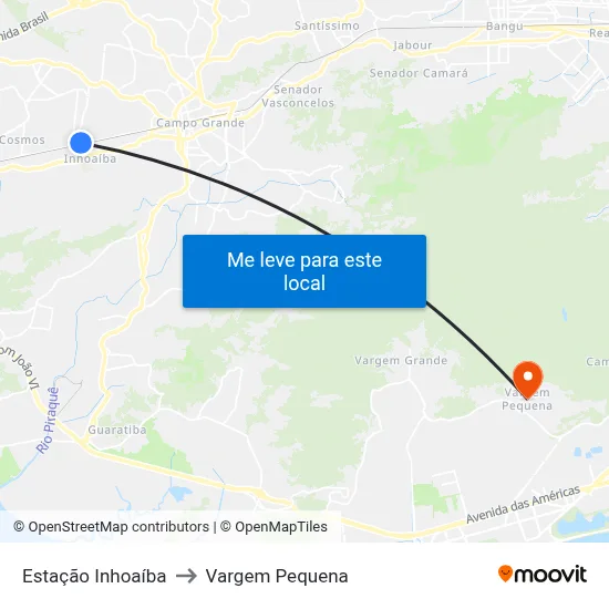 Rua Campo Grande | Estação De Inhoaíba to Vargem Pequena map