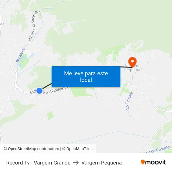 Record Tv - Vargem Grande to Vargem Pequena map