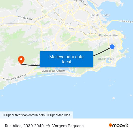 Rua Alice, 2030-2040 to Vargem Pequena map