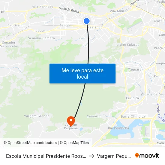 Escola Municipal Presidente Roosevelt to Vargem Pequena map