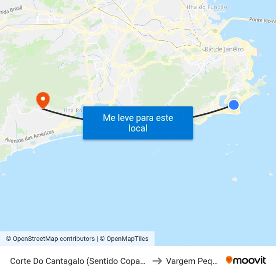 Corte Do Cantagalo (Sentido Copacabana) to Vargem Pequena map