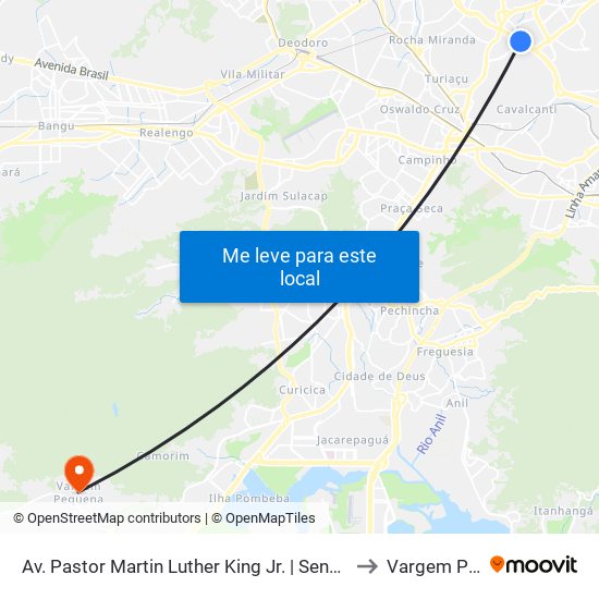 Av. Pastor Martin Luther King Jr. | Senai Vicente De Carvalho to Vargem Pequena map