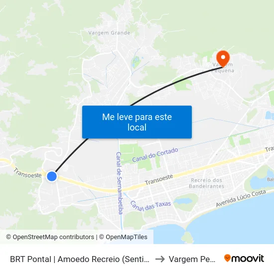 BRT Pontal | Amoedo Recreio (Sentido Recreio) to Vargem Pequena map