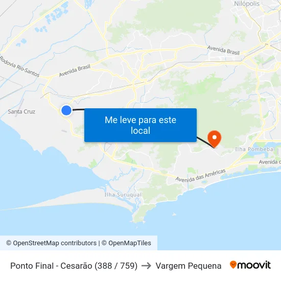 Ponto Final - Cesarão (388 / 759) to Vargem Pequena map