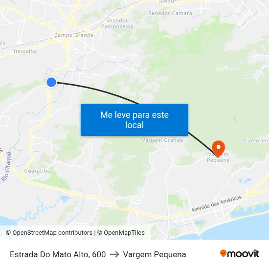 Estrada Do Mato Alto, 600 to Vargem Pequena map