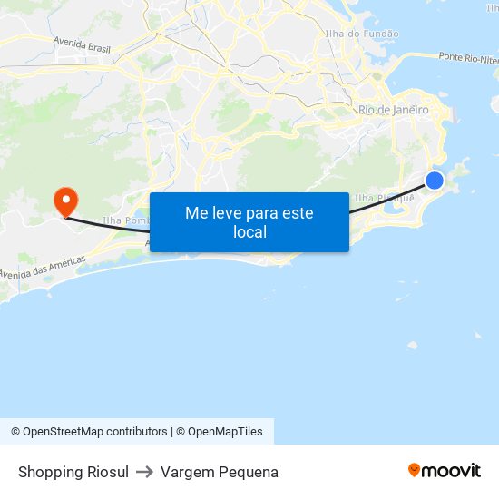 Shopping Riosul to Vargem Pequena map
