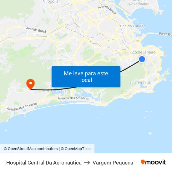 Hospital Central Da Aeronáutica to Vargem Pequena map