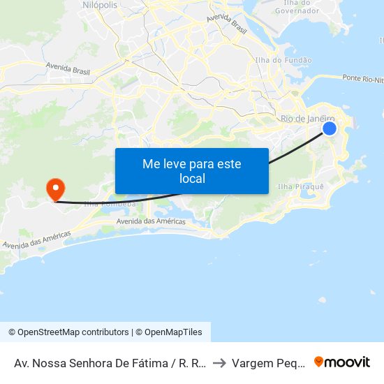 Av. Nossa Senhora De Fátima / R. Riachuelo to Vargem Pequena map