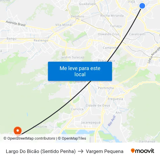 Largo Do Bicão (Sentido Penha) to Vargem Pequena map