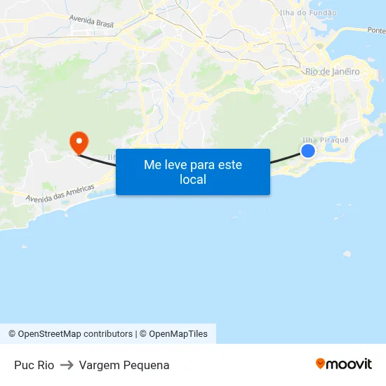 Puc Rio to Vargem Pequena map