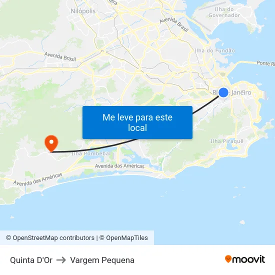 Quinta D'Or to Vargem Pequena map