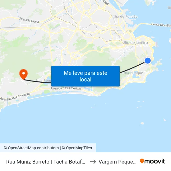 Rua Muniz Barreto | Facha Botafogo to Vargem Pequena map