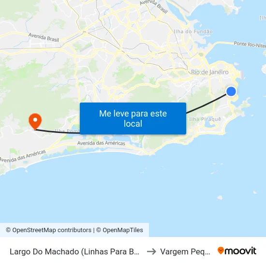 Largo Do Machado (Linhas Para Botafogo) to Vargem Pequena map