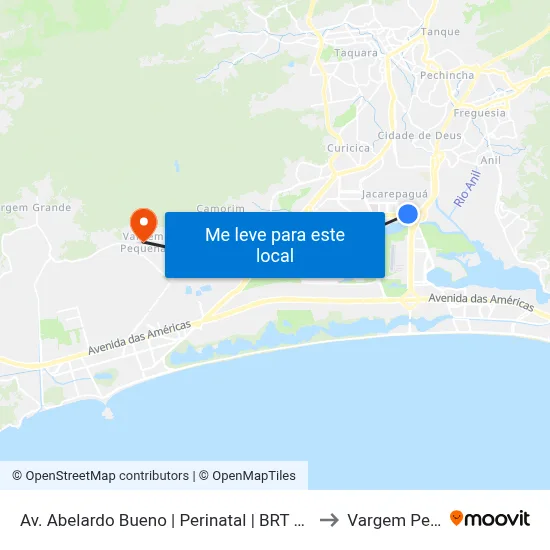 Av. Abelardo Bueno | Perinatal | BRT C. Metropolitano to Vargem Pequena map