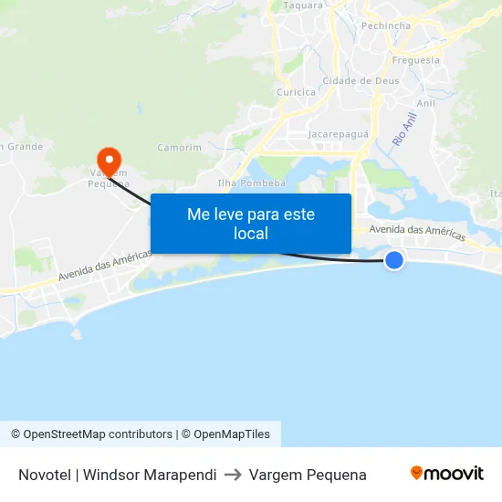 Novotel | Windsor Marapendi to Vargem Pequena map