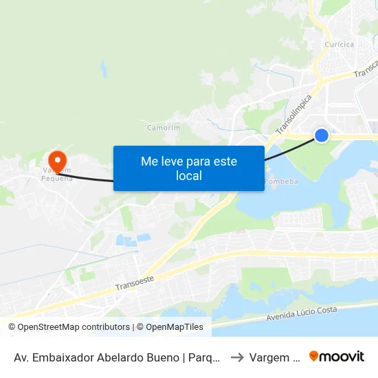 Av. Embaixador Abelardo Bueno | Parque Olímpico | Villas Da Barra to Vargem Pequena map