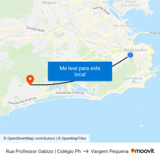 Rua Professor Gabizo | Colégio Ph to Vargem Pequena map