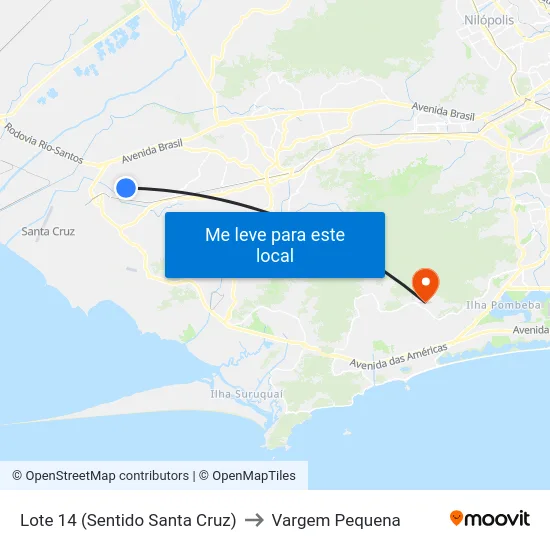 Lote 14 (Sentido Santa Cruz) to Vargem Pequena map