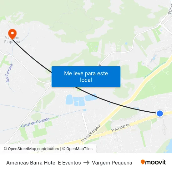 Américas Barra Hotel E Eventos to Vargem Pequena map