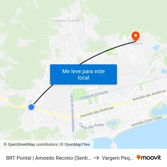 BRT Pontal | Amoedo Recreio (Sentido Túnel) to Vargem Pequena map