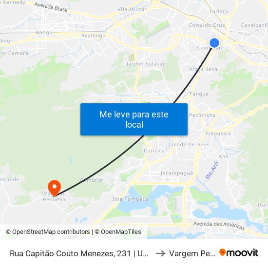 Rua Capitão Couto Menezes, 231 | Upa De Madureira to Vargem Pequena map