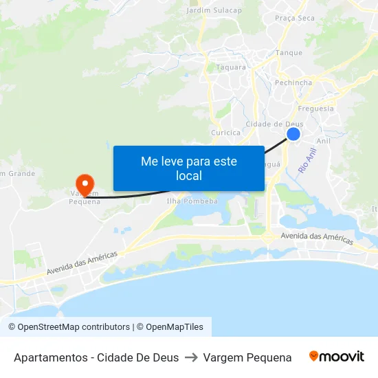 Apartamentos - Cidade De Deus to Vargem Pequena map